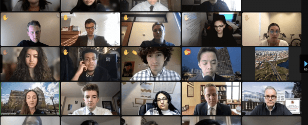 Zoom screenshot of the Policy Simulation.